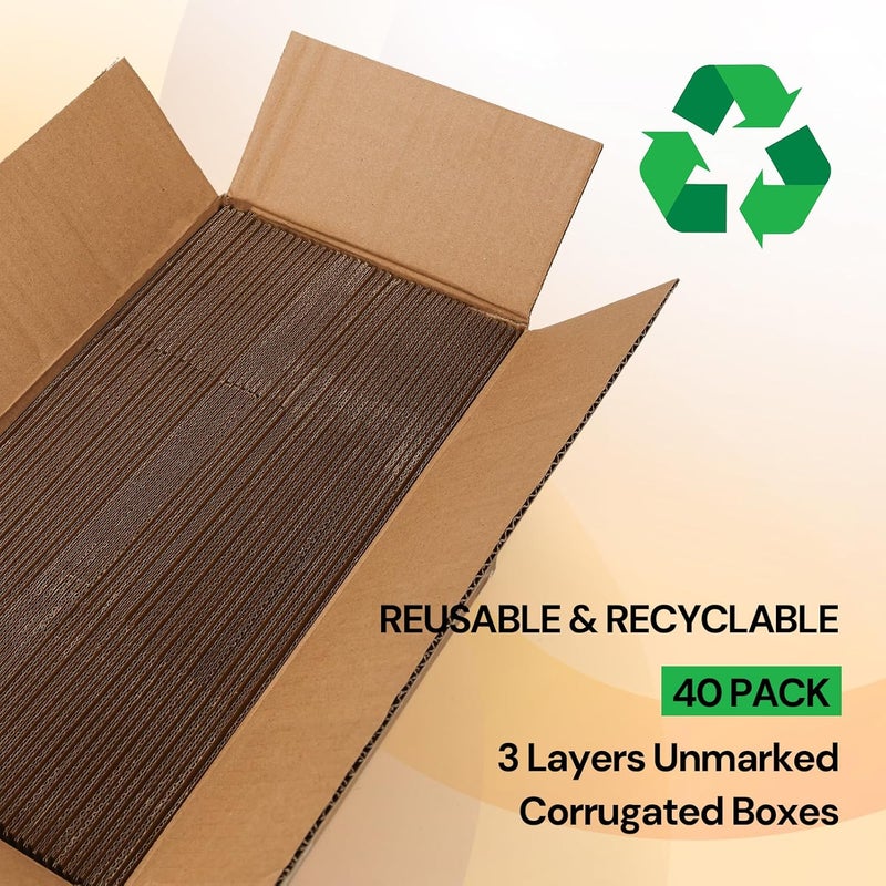 ZBEIVAN Shipping Boxes Mailers 9x4x3 inches Corrugated Cardboard Small Packing Kraft Moving Mailing Box, Pack of 40 - Image 3